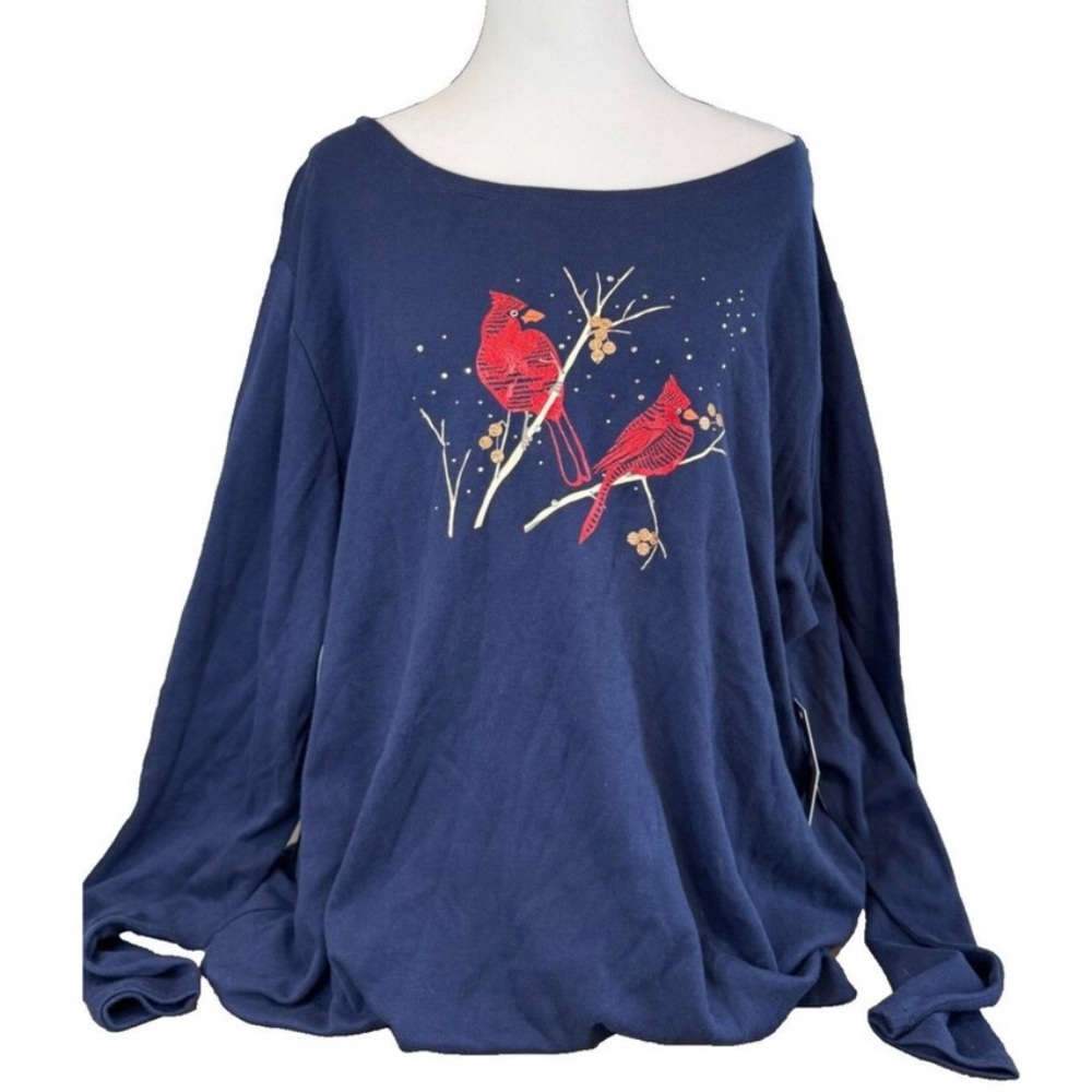 Croft & Barrow The Classic Tee Long Sleeve Winter Cardinals Shirt